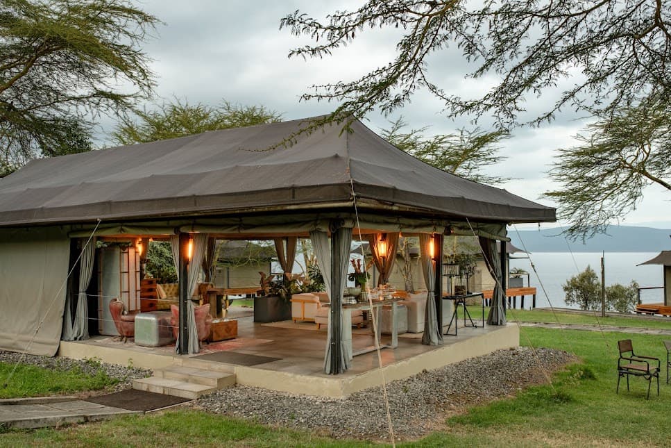 African safari landscape at golden hour