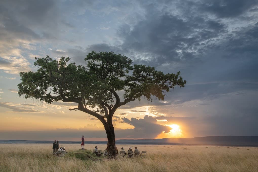 Private luxury Masai Mara safari camp at golden hour – book Lobo Quest Special safari Kenya Tanzania